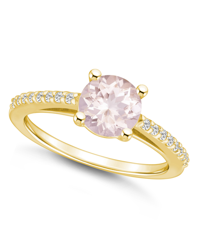 Macy's Morganite (1-1/4 Ct. T.w.) And Diamond (1/6 Ct. T.w.) Ring In 14k Yellow Gold