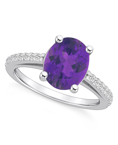 Macy's Amethyst (2-1/2 Ct. T.w.) And Diamond (1/4 Ct. T.w.) Ring In 14k White Gold