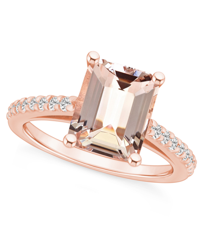Macy's Morganite (3 Ct. T.w.) And Diamond (1/4 Ct. T.w.) Ring In 14k Rose Gold