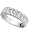 Arabella Sterling Silver Cubic Zirconia Three-row Ring (2-1/10 Ct. T.w.) In Sterling Silver