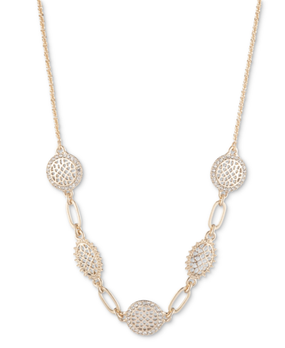 Marchesa Gold-tone Pave Crystal 16" Frontal Necklace
