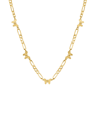 And Now This Figaro Butterfly Chain Necklace In Gold Plated