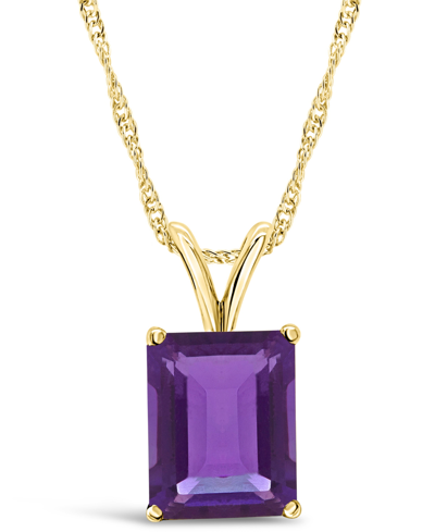 Macy's Amethyst (3-1/7 Ct. T.w.) Pendant Necklace In 14k Yellow Gold