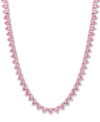 MACY'S LAB-CREATED PINK SAPPHIRE HEART ALL-AROUND 18" COLLAR NECKLACE (31-1/2 CT. T.W.) IN ROSE-PLATED STER