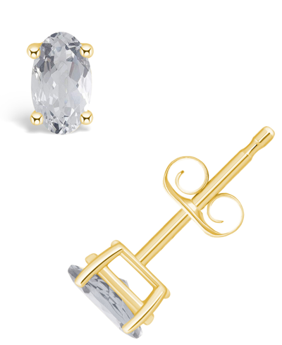 Macy's White Topaz (1/2 Ct. T.w.) Stud Earrings In 14k White Gold Or 14k Yellow Gold