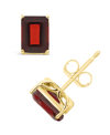 Macy's Garnet (3-7/8 Ct. T.w.) Stud Earrings In 14k Yellow Gold In Garnet