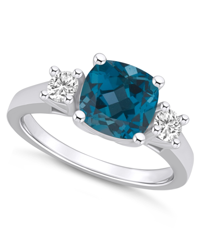 Macy's London Blue Topaz (2-3/4 Ct. T.w.) And Diamond (1/3 Ct. T.w.) Ring In 14k White Gold
