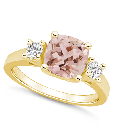 Macy's Morganite (2 Ct. T.w.) And Diamond (1/3 Ct. T.w.) Ring In 14k Yellow Gold