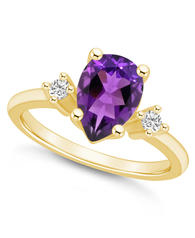 Macy's Amethyst And Diamond Ring (1-3/4 Ct.t.w And 1/10 Ct.t.w) 14k Yellow Gold