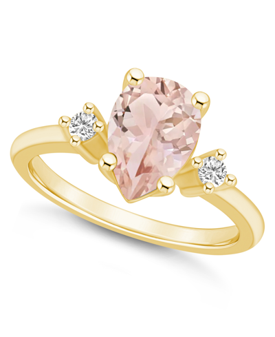 Macy's Morganite And Diamond Ring (1-5/8 Ct.t.w And 1/10 Ct.t.w) 14k Yellow Gold