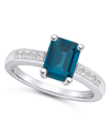 Macy's London Blue Topaz And Diamond Ring (2-3/4 Ct.t.w And 1/8 Ct.t.w) 14k White Gold In London Blue Topaz