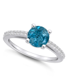 Macy's London Blue Topaz (1-5/8 Ct. T.w.) And Diamond (1/6 Ct. T.w.) Ring In 14k White Gold In London Blue Topaz