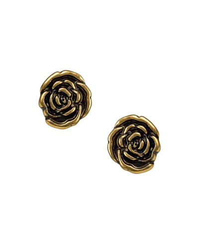 Patricia Nash Gold-tone Rose Stud Earrings In Russian Gold