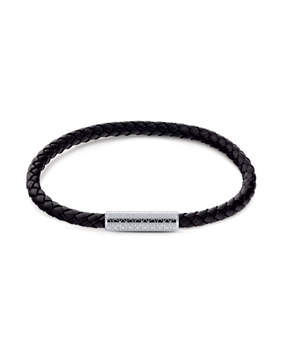 Calvin Klein Men's Tan Leather Bracelet In Black