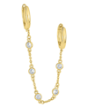 AND NOW THIS CUBIC ZIRCONIA BEZEL DUO HOLE CHAIN EARRING