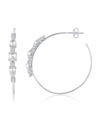 AND NOW THIS IMITATION PEARL AND CUBIC ZIRCONIA HOOP EARRING