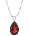 Macy's Garnet (3-1/10 Ct. T.w.) Pendant Necklace In 14k White Gold In Garnet