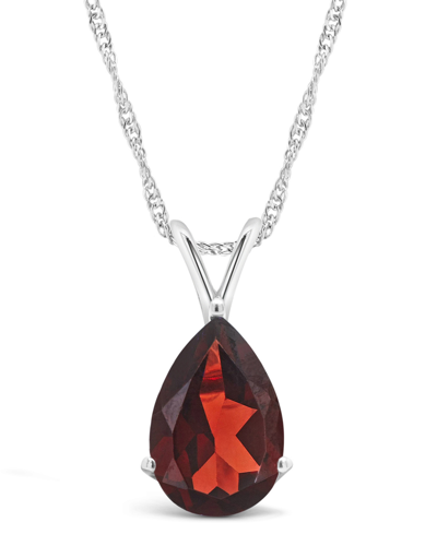 Macy's Garnet (3-1/10 Ct. T.w.) Pendant Necklace In 14k White Gold