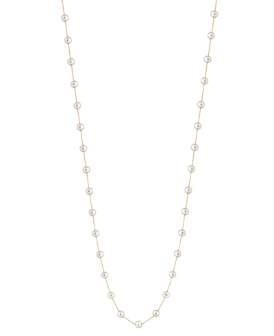 Effy Collection Effy Cultured Freshwater Pearl (7mm) 36" Statement Necklace In Gold-plated Sterling Silver In Gold Over Silver