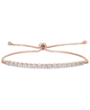 MACY'S DIAMOND BOLO BRACELET (1/10 CT. T.W.) IN STERLING SILVER, 14K GOLD-PLATED STERLING SILVER OR 14K ROS