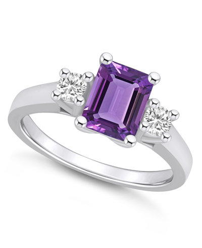 Macy's Amethyst And Diamond Ring (1-5/8 Ct.t.w And 1/4 Ct.t.w) 14k White Gold