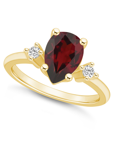 Macy's Garnet And Diamond Ring (1-3/4 Ct.t.w And 1/10 Ct.t.w) 14k Yellow Gold