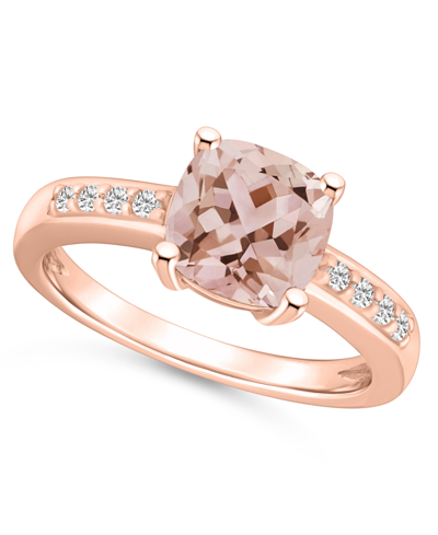 Macy's Morganite And Diamond Ring (2 Ct.t.w And 1/8 Ct.t.w) 14k Rose Gold