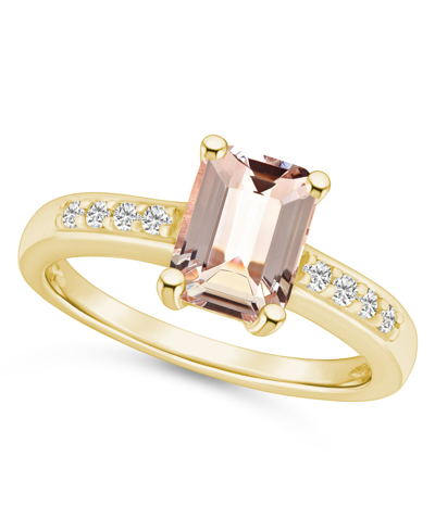 Macy's Morganite (1-3/8 Ct .t.w.) And Diamond (1/8 Ct .t.w.) Ring In 14k Yellow Gold