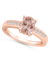 Macy's Morganite (1-3/8 Ct.t.w.) And Diamond (1/8 Ct.t.w.) Ring In 14k Rose Gold In Morganite