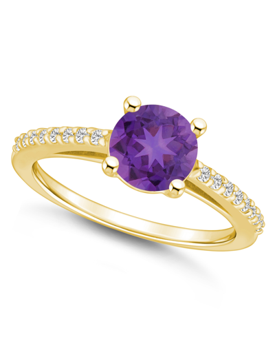 Macy's Amethyst (1-1/4 Ct. T.w.) And Diamond (1/6 Ct. T.w.) Ring In 14k Yellow Gold