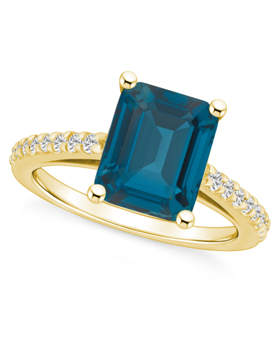 Macy's London Blue Topaz (4-1/4 Ct. T.w.) And Diamond (1/4 Ct. T.w.) Ring In 14k Yellow Gold