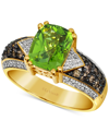 Le Vian Chocolatier Green Apple Peridot (1-7/8 Ct. T.w.) & Diamond (1/2 Ct. T.w.) Ring In 14k Gold In Peridot