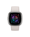 Fitbit Sense 2 Lunar White Platinum Smartwatch, 39mm In Lunar White/platinum