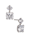 ELIOT DANORI CUSHION CUT DROP EARRING IN SILVER-TONE