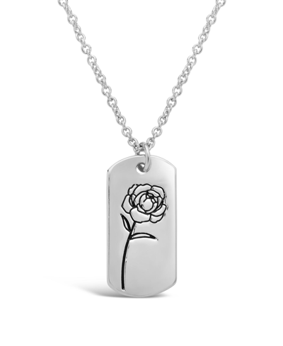 Sterling Forever Women's Birth Flower Necklace In September,peony,silver