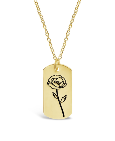 Sterling Forever Women's Birth Flower Necklace In August,poppy,gold