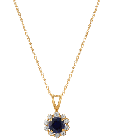 Macy's Lab-created Opal (1/3 Ct. Tw.) & Lab-created White Sapphire (1/3 Ct. T.w.) Halo 18" Pendant Necklace
