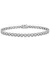 Macy's Men's Diamond Tennis Bracelet (1 Ct. T.w.) In Sterling Silver In Silver