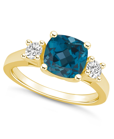 Macy's London Blue Topaz (2-3/4 Ct. T.w.) And Diamond (1/3 Ct. T.w.) Ring In 14k Yellow Gold