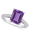 Macy's Amethyst (3-1/7 Ct. T.w.) And Diamond (1/4 Ct. T.w.) Ring In 14k White Gold In Amethyst