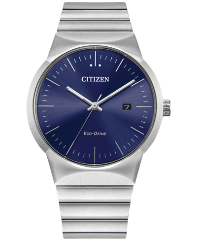 Citizen Eco-drive Men's Modern Axiom Stainless Steel Bracelet Watch 40mm In Blue