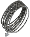 Guess 10-pc. Set Crystal Stretch Bracelets In Hematite