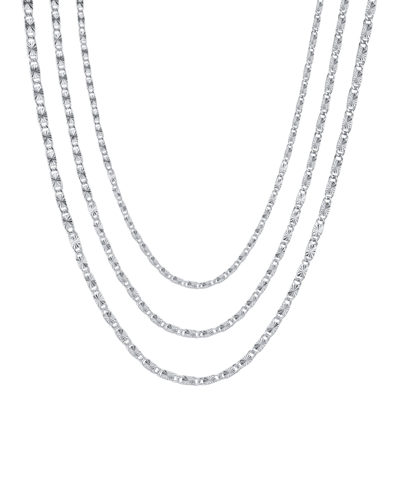And Now This Triple Strand Diamond Cut Chain Necklace In Silver