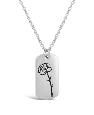 Sterling Forever Women's Birth Flower Necklace In January,carnation,silver