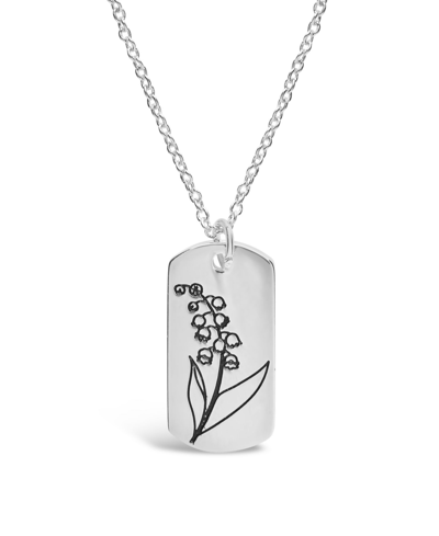 Sterling Forever Women's Birth Flower Necklace In May,lily Of The Valley,silver