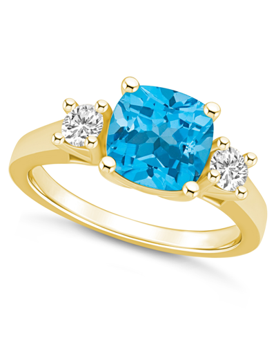 Macy's Blue Topaz (2-3/4 Ct. T.w.) And Diamond (1/3 Ct. T.w.) Ring In 14k Yellow Gold