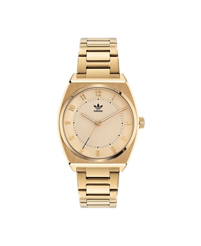 Adidas Originals Adidas Unisex Three Hand Code Two Gold-tone Stainless Steel Bracelet Watch 38mm