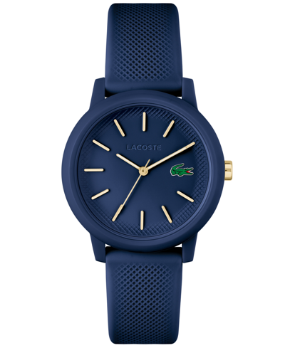 LACOSTE WOMEN'S L.12.12 NAVY SILICONE STRAP WATCH 36MM
