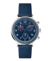 TED BAKER MEN'S MIMOSAA CHRONO BLUE LEATHER STRAP WATCH 41MM