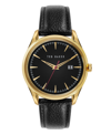 TED BAKER MEN'S DAQUIR BLACK LEATHER STRAP WATCH 40MM